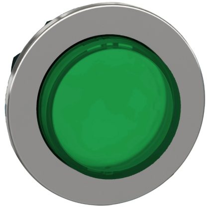   SCHNEIDER ZB4FH33 Harmony panelbe süllyesztett fém világító nyomógomb fej, Ø30, kiemelkedő, zöld, nyomó-nyomó