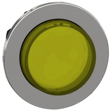 SCHNEIDER ZB4FH83 Harmony panelbe süllyesztett fém világító nyomógomb fej, Ø30, kiemelkedő, sárga, nyomó-nyomó