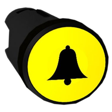 SCHNEIDER ZB5AA551 sárga sülly. nyomógomb fej Ø22 visszatérő "bell symbol"