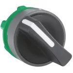 SCHNEIDER ZB5AD29C0 Harmony műanyag választókapcsoló fej, Ø22, 2 állású, recés, fekete, szürke perem