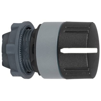 SCHNEIDER ZB5AD39C0 Harmony műanyag választókapcsoló fej, Ø22, 3 állású, recés, fekete, szürke perem