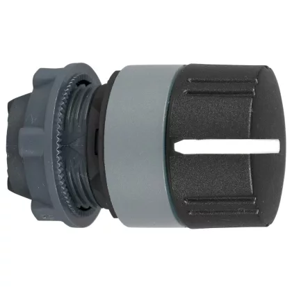   SCHNEIDER ZB5AD79C0 Harmony műanyag választókapcsoló fej, Ø22, 3 állású balról középre visszatérő, recés, fekete, szürke perem