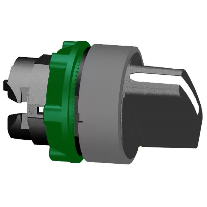 SCHNEIDER ZB5AD7C0 Harmony műanyag választókapcsoló fej, Ø22, 3 állású balról középre visszatérő, fekete, szürke perem