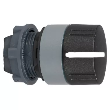 SCHNEIDER ZB5AD89C0 Harmony műanyag választókapcsoló fej, Ø22, 3 állású jobbról közép visszatérő, recés, fekete, szürke perem