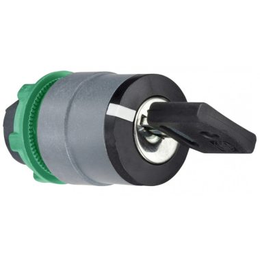 SCHNEIDER ZB5AG212C0 Harmony műanyag választókapcsoló fej, Ø22, 421E kulcsos, bal pozícióban kivehető, 2 állású, szürke perem