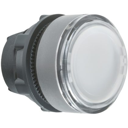   SCHNEIDER ZB5AH0183C0 Harmony műanyag világító nyomógomb fej, Ø22, nyomó-nyomó, betehető címke, fehér, szürke perem