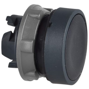 SCHNEIDER ZB5AH02C0 Harmony műanyag nyomógomb fej, Ø22, nyomó-nyomó, fekete, szürke perem