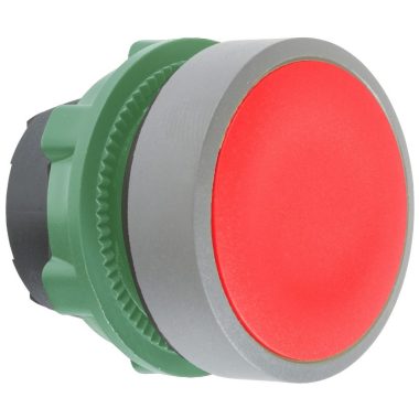SCHNEIDER ZB5AH04C0 Harmony műanyag nyomógomb fej, Ø22, nyomó-nyomó, piros, szürke perem