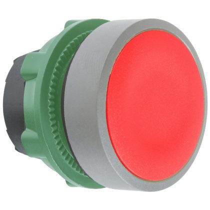   SCHNEIDER ZB5AH04C0 Harmony műanyag nyomógomb fej, Ø22, nyomó-nyomó, piros, szürke perem