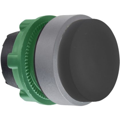   SCHNEIDER ZB5AH2C0 Harmony műanyag nyomógomb fej, Ø22, nyomó-nyomó, kiemelkedő, fekete, szürke perem