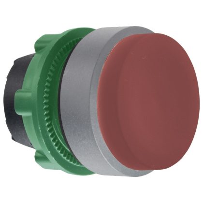 SCHNEIDER ZB5AH4C0 Harmony műanyag nyomógomb fej, Ø22, nyomó-nyomó, kiemelkedő, piros, szürke perem