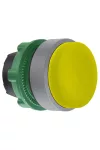 SCHNEIDER ZB5AH5C0 Harmony műanyag nyomógomb fej, Ø22, nyomó-nyomó, kiemelkedő, sárga, szürke perem