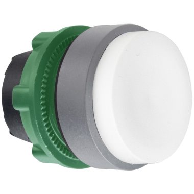 SCHNEIDER ZB5AL1C0 Harmony műanyag nyomógomb fej, Ø22, kiemelkedő, fehér, visszatérő, szürke perem