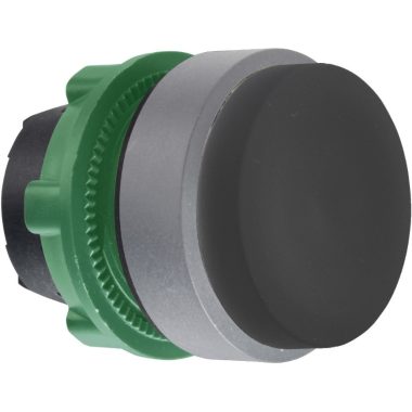 SCHNEIDER ZB5AL2C0 Harmony műanyag nyomógomb fej, Ø22, kiemelkedő, fekete, visszatérő, szürke perem