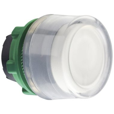 SCHNEIDER ZB5APA1C0 Harmony műanyag nyomógomb fej, Ø22, visszatérő, gumisapkás, fehér, szürke perem