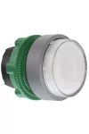 SCHNEIDER ZB5AW113C0 Harmony műanyag világító nyomógomb fej, Ø22, visszatérő, LED-es, kiemelkedő, fehér, szürke perem