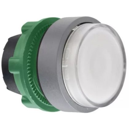   SCHNEIDER ZB5AW113C0 Harmony műanyag világító nyomógomb fej, Ø22, visszatérő, LED-es, kiemelkedő, fehér, szürke perem