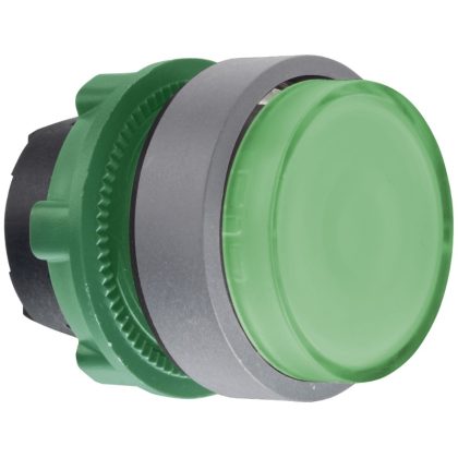   SCHNEIDER ZB5AW133C0 Harmony műanyag világító nyomógomb fej, Ø22, visszatérő, LED-es, kiemelkedő, zöld, szürke perem