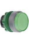 SCHNEIDER ZB5AW133SC0 Harmony műanyag világító nyomógomb fej, Ø22, visszatérő, LED-es, kiemelkedő, hornyolt lencsével, zöld, szürke perem