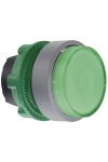 SCHNEIDER ZB5AW133SC0 Harmony műanyag világító nyomógomb fej, Ø22, visszatérő, LED-es, kiemelkedő, hornyolt lencsével, zöld, szürke perem