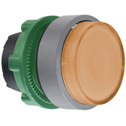  SCHNEIDER ZB5AW153C0 Harmony műanyag világító nyomógomb fej, Ø22, visszatérő, LED-es, kiemelkedő, narancssárga, szürke perem