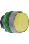 SCHNEIDER ZB5AW183C0 Harmony műanyag világító nyomógomb fej, Ø22, visszatérő, LED-es, kiemelkedő, sárga, szürke perem