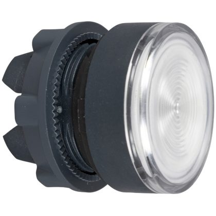 SCHNEIDER ZB5AW313S Harmony műanyag világító nyomógomb fej, Ø22, visszatérő, beépített LED-hez, hornyolt lencsével, fehér