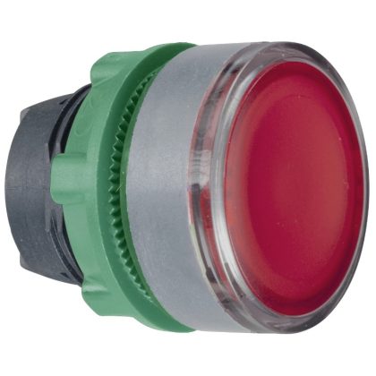   SCHNEIDER ZB5AW343C0 Harmony műanyag világító nyomógomb fej, Ø22, visszatérő, beépített LED-hez, piros, szürke perem