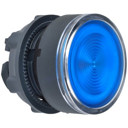   SCHNEIDER ZB5AW363S Harmony műanyag világító nyomógomb fej, Ø22, visszatérő, beépített LED-hez, hornyolt lencsével, kék