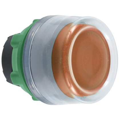   SCHNEIDER ZB5AW553C0 Harmony műanyag világító nyomógomb fej, Ø22, visszatérő, védősapkás, beépített LED-hez, narancssárga, szürke perem