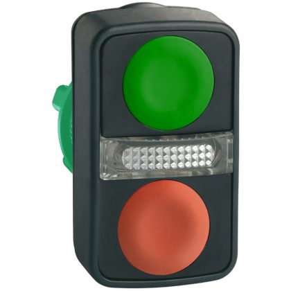 SCHNEIDER ZB5AW7A3740 Kettősfejű nyomógomb, műanyag