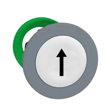 SCHNEIDER ZB5FA334C0 Harmony panelbe süllyesztett műanyag nyomógomb fej, Ø30, fehér, "fel nyíl", szürke perem