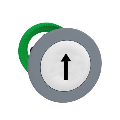   SCHNEIDER ZB5FA334C0 Harmony panelbe süllyesztett műanyag nyomógomb fej, Ø30, fehér, "fel nyíl", szürke perem