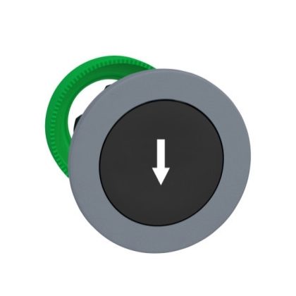   SCHNEIDER ZB5FA335C0 Harmony panelbe süllyesztett műanyag nyomógomb fej, Ø30, fekete, "fel nyíl", szürke perem