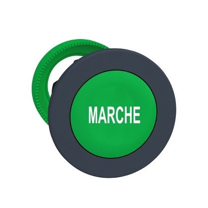   SCHNEIDER ZB5FA342 Harmony panelbe süllyesztett műanyag nyomógomb fej, Ø30, zöld, "MARCHE"