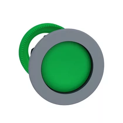   SCHNEIDER ZB5FA36C0 Harmony panelbe süllyesztett műanyag nyomógomb fej, Ø30, visszatérő, mélyítet, zöld, szürke perem