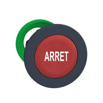 SCHNEIDER ZB5FA433 Harmony panelbe süllyesztett műanyag nyomógomb fej, Ø30, piros, "ARRET"