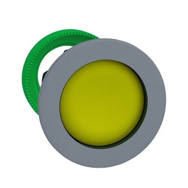 SCHNEIDER ZB5FA5C0 Harmony panelbe süllyesztett műanyag nyomógomb fej, Ø30, visszatérő, sárga, szürke perem