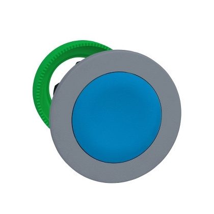   SCHNEIDER ZB5FA66C0 Harmony panelbe süllyesztett műanyag nyomógomb fej, Ø30, visszatérő, mélyítet, kék, szürke perem