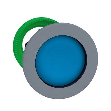 SCHNEIDER ZB5FA6C0 Harmony panelbe süllyesztett műanyag nyomógomb fej, Ø30, visszatérő, kék, szürke perem