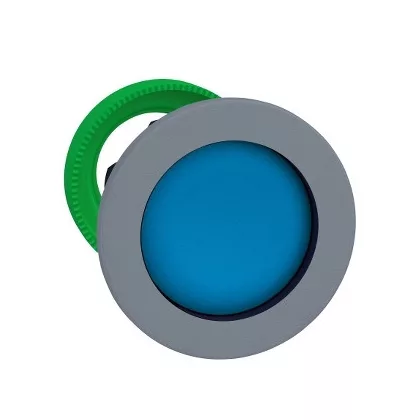   SCHNEIDER ZB5FA6C0 Harmony panelbe süllyesztett műanyag nyomógomb fej, Ø30, visszatérő, kék, szürke perem