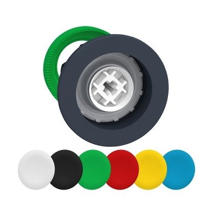   SCHNEIDER ZB5FA9 Harmony panelbe süllyesztett műanyag nyomógomb fej, Ø30, visszatérő, 6 eltérű színű tető