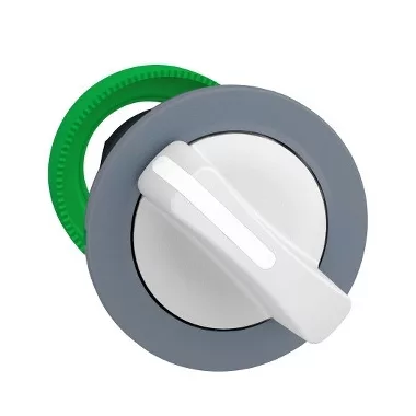 SCHNEIDER ZB5FD201C0 Harmony panelbe süllyesztett műanyag választókapcsoló fej, Ø30, 2 állású, fehér, szürke perem