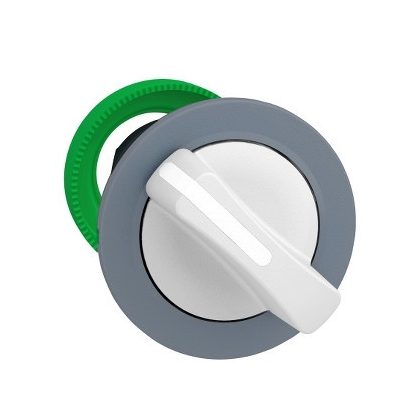 SCHNEIDER ZB5FD401C0 Harmony panelbe süllyesztett műanyag választókapcsoló fej, Ø30, 2 állású visszatérő, fehér, szürke perem