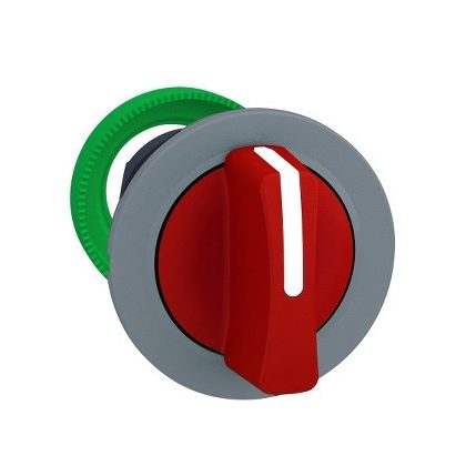 SCHNEIDER ZB5FD804C0 Harmony panelbe süllyesztett műanyag kapcsoló fej, Ø30, 3 állású jobbról középre visszatérő, piros, szürke perem