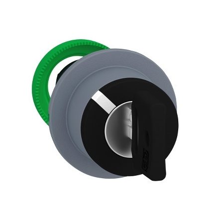 SCHNEIDER ZB5FG2C0 Harmony panelbe süllyesztett műanyag választókapcsoló fej, Ø30, 455 kulcsos, 2 állású, szürke perem