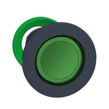 SCHNEIDER ZB5FH033 Harmony panelbe süllyesztett műanyag világító nyomógomb fej, Ø30, zöld, nyomó-nyomó