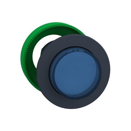   SCHNEIDER ZB5FH63 Harmony panelbe süllyesztett műanyag világító nyomógomb fej, Ø30, kiemelkedő, kék, nyomó-nyomó