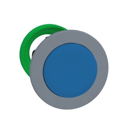   SCHNEIDER ZB5FH6C0 Harmony panelbe süllyesztett műanyag nyomógomb fej, Ø30, kiemelkedő, kék, nyomó-nyomó, szürke perem