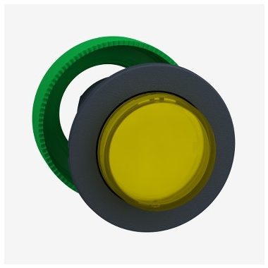 SCHNEIDER ZB5FH83 Harmony panelbe süllyesztett műanyag világító nyomógomb fej, Ø30, kiemelkedő, sárga, nyomó-nyomó